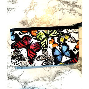 Kenneth Cole Reaction Butterfly Cosmetic Bag Pen Case Purse Organizer Pouch